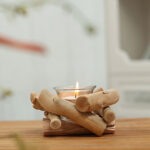 Buddha Stones Wood Candlestick Home Candle Holder Decoration Candle Holder BS 14
