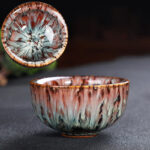 Buddha Stones Colorful Ceramic Teacup Home Office Tea Cups Cup BS PeachPuff