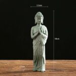 Buddha Stones Tibetan Meditation Contemplation Buddha Serenity Compassion Statue Figurine Decoration Decorations BS Standing Praying 5.5*3.5*18cm