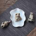Buddha Stones Meditating Ceramic Small Frog Statue Decoration Decorations BS 2