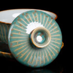 Buddha Stones Retro Glaze Kiln Change Ceramic Gaiwan Sancai Teacup Kung Fu Tea Cup And Saucer With Lid Cup BS 10
