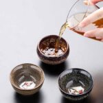 Buddha Stones Small Koi Fish Kiln Change Chinese Jianzhan Ceramic Teacup Kung Fu Tea Cup 60ml Jian Zhan Tea Cup BS 1