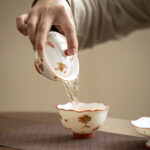Buddha Stones White Porcelain Flowers Ceramic Gaiwan Sancai Teacup Kung Fu Tea Cup And Saucer With Lid Cup BS 17