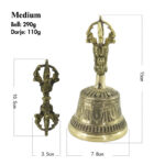Buddha Stones Tibetan Meditation Bell and Vajra Dorje Copper Balance Handmade Decoration Set Buddhist Supplies BS Medium