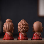 Buddha Stones Mini Gautama Buddha Sakyamuni Kwan Yin Avalokitesvara Ksitigarbha Serenity Ceramic Desk Decoration Decorations BS 20