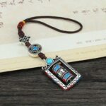 Buddha Stones Six True Words Prayer Wheel Rotation Knot Blessing Keychain Decoration Decorations BS 8