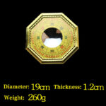 Buddha Stones Feng Shui Bagua Map Balance Harmony Living Room Energy Map Mirror Bagua Map BS 19cm Gold Bagua Map Concave Mirror