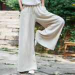 Buddha Stones Plain Wide Leg Pants Dance Women's Yoga Pants With Pockets Wide Leg Pants BS 2