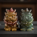 Buddha Stones Color Changing Small PiXiu Resin Tea Pet Wealth Home Figurine Decoration Decorations BS 20