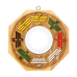 Buddha Stones Feng Shui Bagua Map Peach Wood Balance Energy Map Mirror Bagua Map BS Bagua Map Concave Mirror-10cm