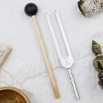 Buddha Stones Tuning Fork 528HZ Aluminum Alloy for Chakra and Sound Therapy Ornament Decoration With a Mallet Decorations buddhastoneshop 2