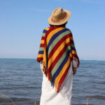 Buddha Stones Tibetan Colorful Striped Design Shawl Tassels Pullover Winter Cozy Travel Scarf Wrap Tibetan Shawl BS 9