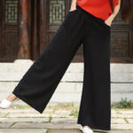 Buddha Stones Plain Wide Leg Pants Dance Women's Yoga Pants With Pockets Wide Leg Pants BS 25
