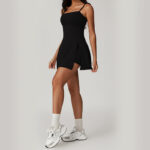 Buddha Stones Solid Backless Tennis Yoga Women Sports Dress Sports Dress BS 13