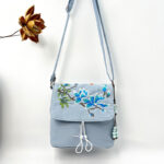 Buddha Stones Embroidered Camellia Epiphyllum Gardenia Sakura Flowers Crossbody Bag Shoulder Bag Cellphone Bag Crossbody Bag BS 26