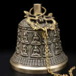 Buddha Stones Tibetan Engraved Buddha Dragon Wind Chime Bell Copper Luck Wall Hanging Decoration Decorations BS 2