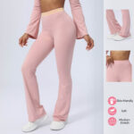 Buddha Stones Long Sleeve Backless Strap Top Bra Flare Pants Fitness Yoga Outfit 2-Piece Outfit BS 37