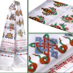Buddha Stones Tibetan Lucky Blessing 5 Colors Khata Decoration (Extra 40% Off | USE CODE: FS40) Decorations BS White