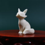 Buddha Stones Mini Nine-tailed Fox Ivory Fruit Protection Home Decoration Decorations BS 2