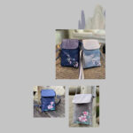 Buddha Stones Waterproof Handmade Embroidered Lotus Flowers Crossbody Bag Shoulder Bag Cellphone Bag Bag BS 29
