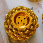 Buddha Stones Gold Pine Cone Pattern Spiritual Rituals Mini Incense Burner Home Tabletop Decor Incense Burner BS 2