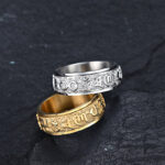 Buddha Stones Six True Words Balance Calm Titanium Steel Ring (Extra 30% Off | USE CODE: FS30) Rings BS 7