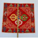 Buddha Stones Flower Endless Knot Prayer Altar Mat Healing Meditation 8 Auspicious Symbols Mat Table Runner Prayer Altar BS 27