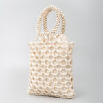 Buddha Stones Hand-woven Lozenge Wooden Beads Handbag Handbags BS 12