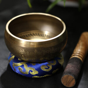 Buddha Stones Tibetan Meditation Sound Bowl Handcrafted for Healing and Mindfulness Singing Bowl Set Singing Bowl buddhastoneshop 4.13N (10.5CM)