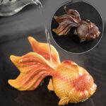 Buddha Stones Color Changing Koi Fish Resin Tea Pet Wealth Home Figurine Decoration Decorations BS 9