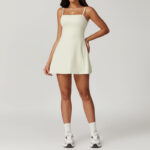 Buddha Stones Solid Backless Tennis Yoga Women Sports Dress Sports Dress BS 5