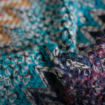 Buddha Stones Tibetan Shawl Blue Beige Red Wavy Pattern Winter Warm Tassel Scarf Tibetan Shawl BS 5