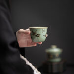 Buddha Stones Butterfly Flower Lotus Koi Fish Plum Blossom Ceramic Teacup Kung Fu Tea Cup 100ml Cup BS 7