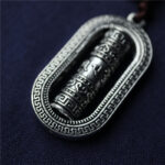 Buddha Stones Tibet Om Mani Padme Hum Prayer Wheel Peace Rotatable Car Hanging Decoration Car Hanging Decoration BS 3