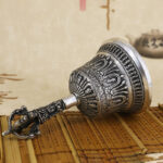 Buddha Stones Tibetan Meditation Bell and Vajra Dorje Copper Decoration Set Buddhist Supplies BS 3