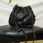 Buddha Stones Yellow Bamboo Leaves Pattern Acetate Crossbody Bag Shoulder Bag Crossbody Bag BS 8