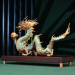 Buddha Stones Year Of The Dragon Auspicious Dragon Brass Copper Luck Success Office Decoration Decorations BS 8