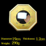 Buddha Stones Feng Shui Bagua Map Balance Harmony Living Room Energy Map Mirror Bagua Map BS 19cm Gold Bagua Map Convex Mirror