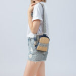 Buddha Stones Small Geometry Straw Woven Crossbody Bag Shoulder Bag Crossbody Bag BS 6