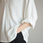 Buddha Stones V-Neck Blouse Women Shirt Long Sleeve Top Chinese Hanfu Style Clothing Long Sleeve Shirt BS 6