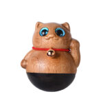 Buddha Stones Mini Lucky Cat Kitten Phoebe Zhennan Wood Blessing Decoration Decorations BS 22