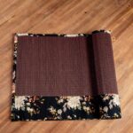 Buddha Stones Vintage Peony Flower Blossom Bamboo Cup Mat Pad Tea Cup Coaster Kung Fu Tea Mat Tea Mat BS 8