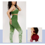 Buddha Stones 2Pcs Simple Tie Dye Print Crop Tank Top High Waist Pants Sports Gym Outfits Women's Yoga Sets Women's Yoga Sets BS 7