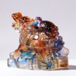 Buddha Stones Feng Shui Dragon Turtles Handmade Liuli Crystal Art Piece Protection Home Office Decoration Decorations BS 2