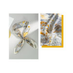 Buddha Stones Jungle Oil Painting Auspicious Clouds 100% Mulberry Silk Scarf Premium Grade 6A Double-sided Silk Neck Scarf Silk Shawl BS 6