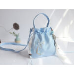 Buddha Stones Handmade Embroidered Flowers Canvas Tote Shoulder Bag Handbag Bag BS 37