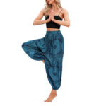 Buddha Stones Casual Loose Round Rose Pattern Harem Trousers Women's Yoga Pants Women's Harem Pants BS 2