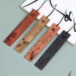 Buddha Stones Plum Orchid Bamboo Chrysanthemum Wood Bookmarks With Gift Box Bookmarks BS 7