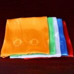 Buddha Stones Tibetan Blessing Auspicious 5 Colors Khata Decoration Decorations BS 13