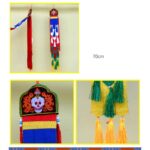 Buddha Stones Lotus Flower Eight Auspicious Symbols Meditation Enlightenment Colorful Tassels Wall Art Wall Art BS 24